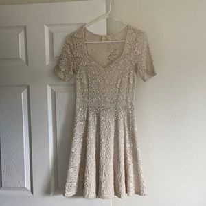Pins and Needles White Lace Dress Medium